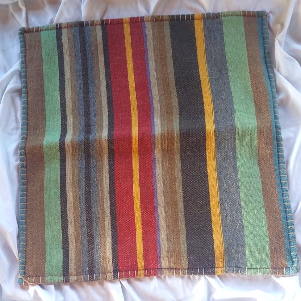 Sundance pillow covering 22×22" square made from wool multi colored